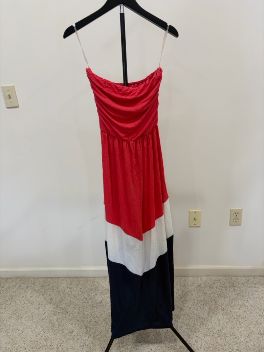 Size medium Strapless Colorblock Maxi Dress